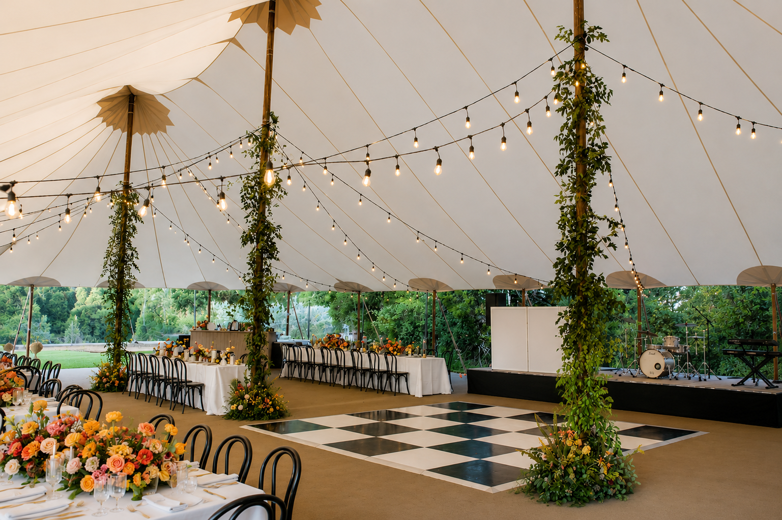 The Greenhouse at Driftwood tented reception
