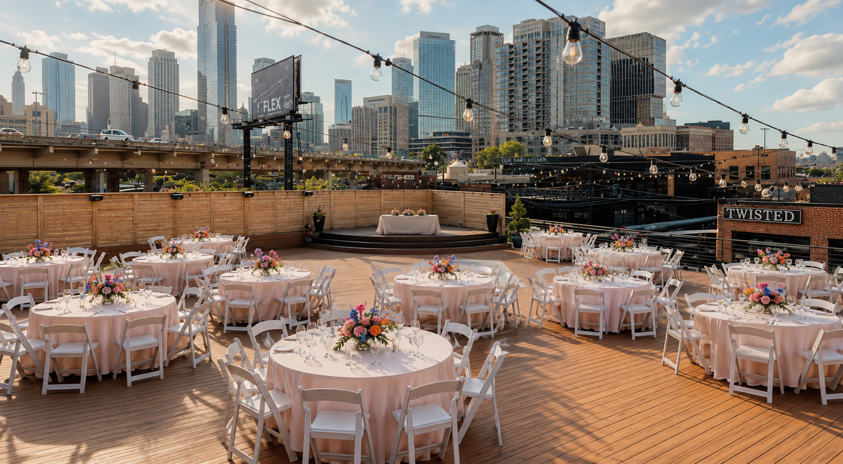 2616 Commerce Event Center rooftop reception