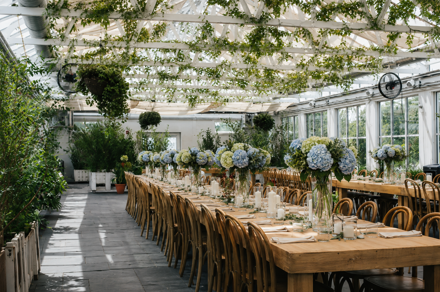 Audrey's Farmhouse the greenhouses elegant reception