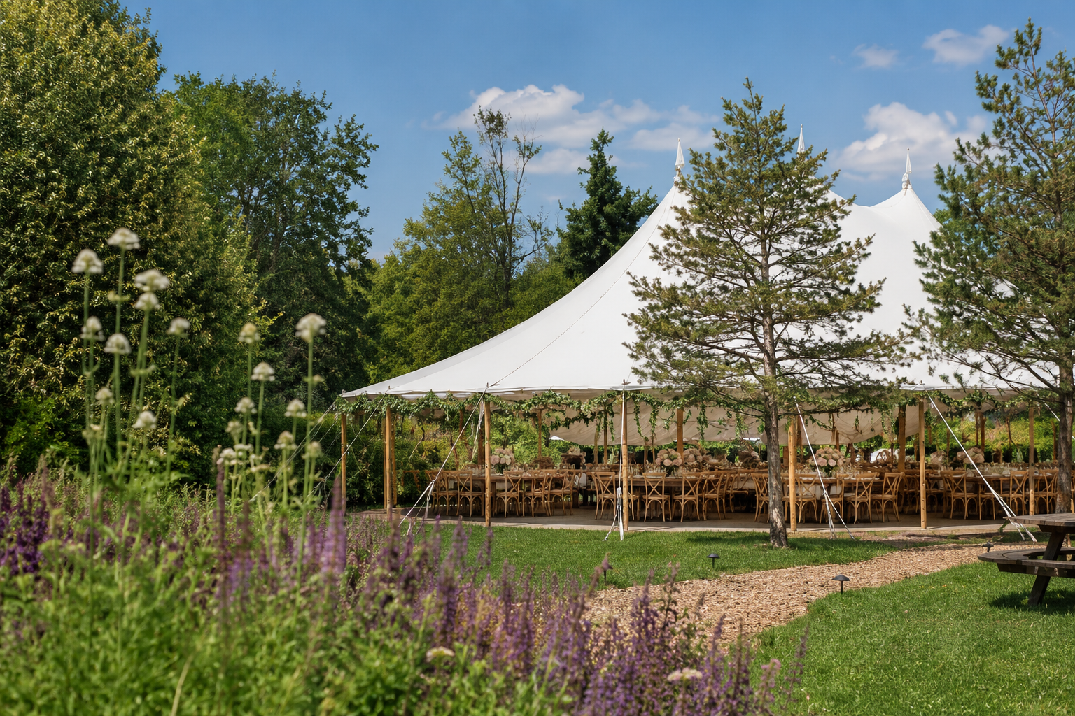 Blooming Hill Farm tented ceremony