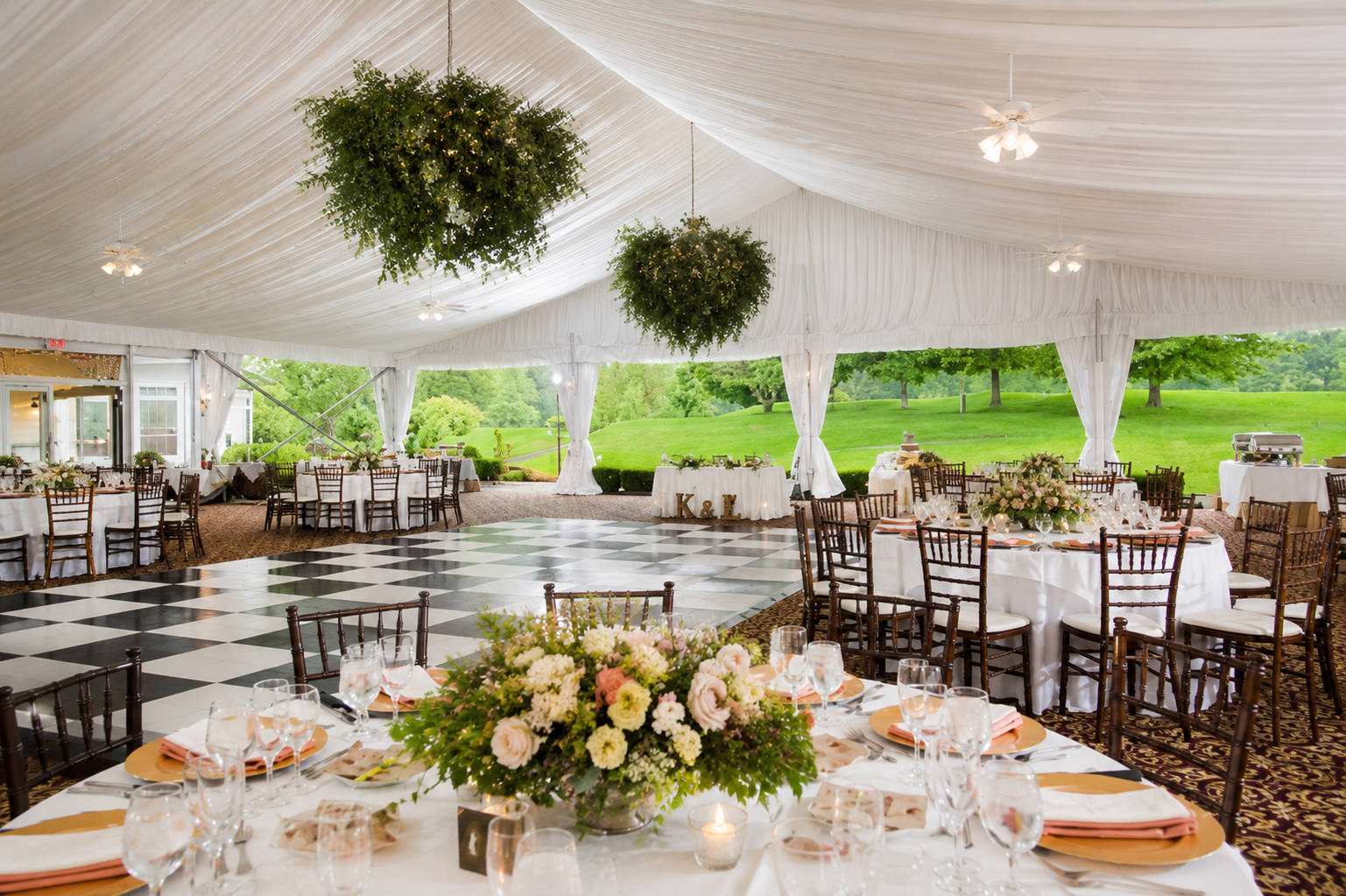 West Hills Country Club tented reception