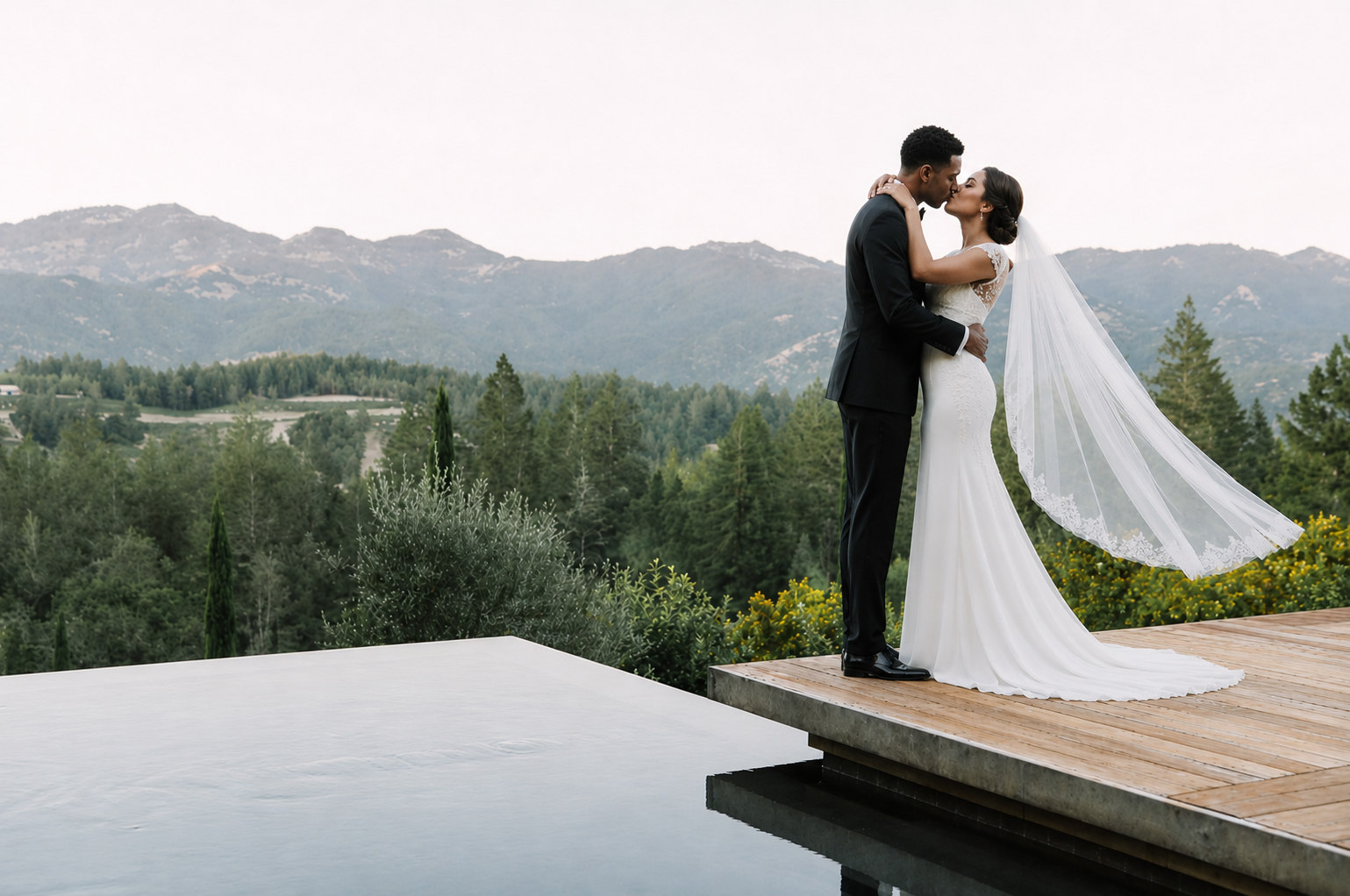 Calistoga Vineyard Estate bride groom portrait