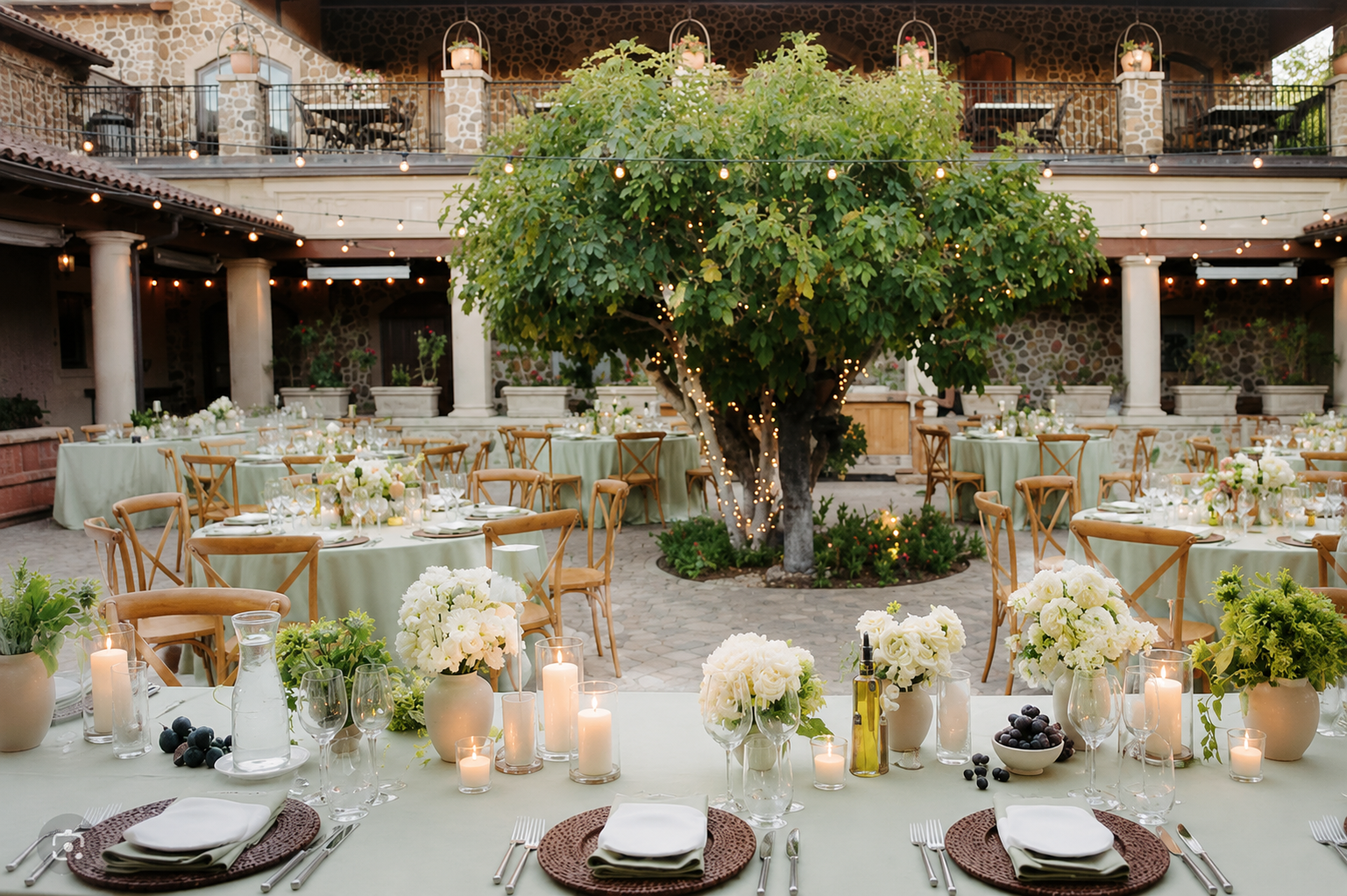 Jacuzzi Family Vineyards courtyard reception
