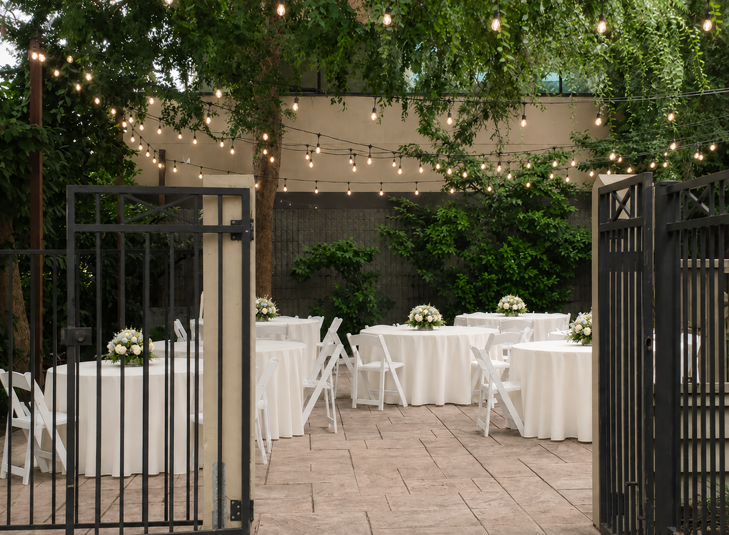 Saturday Afternoon Club courtyard reception