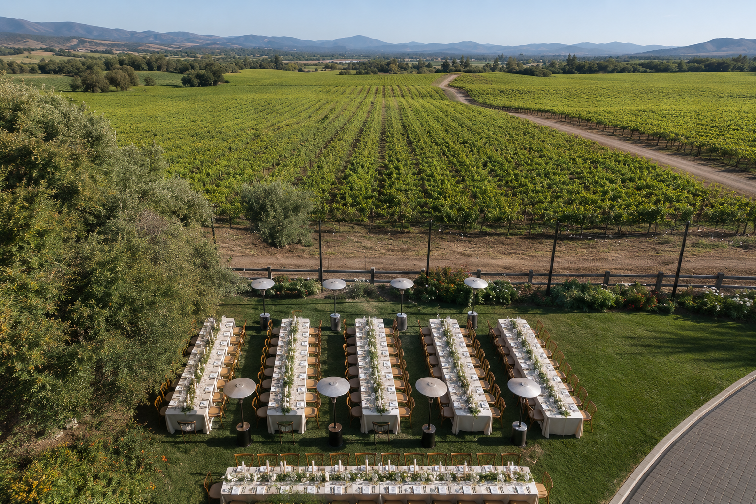 Vine Hill House at O'Connell Vineyards garden reception