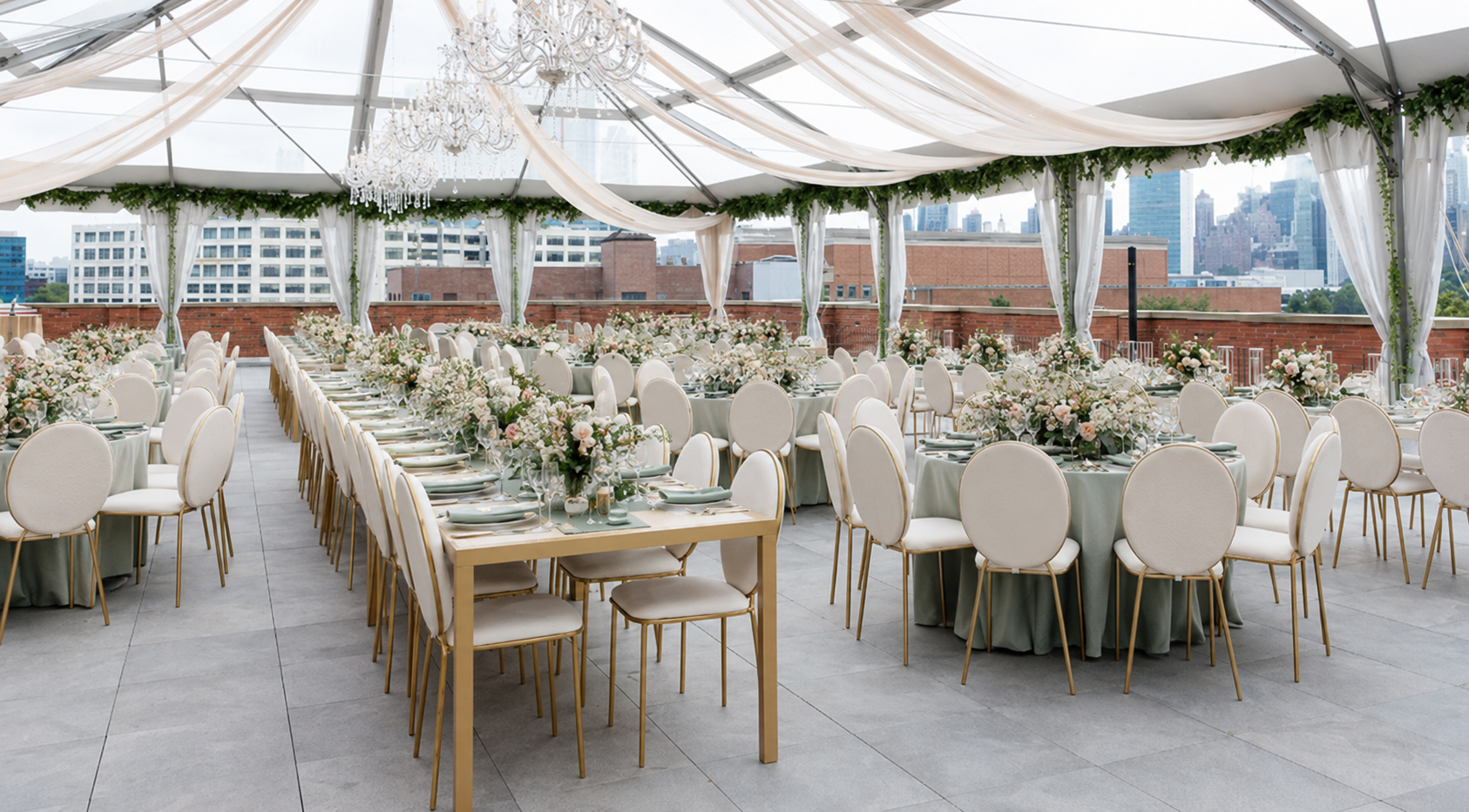 Bordone LIC tented rooftop reception