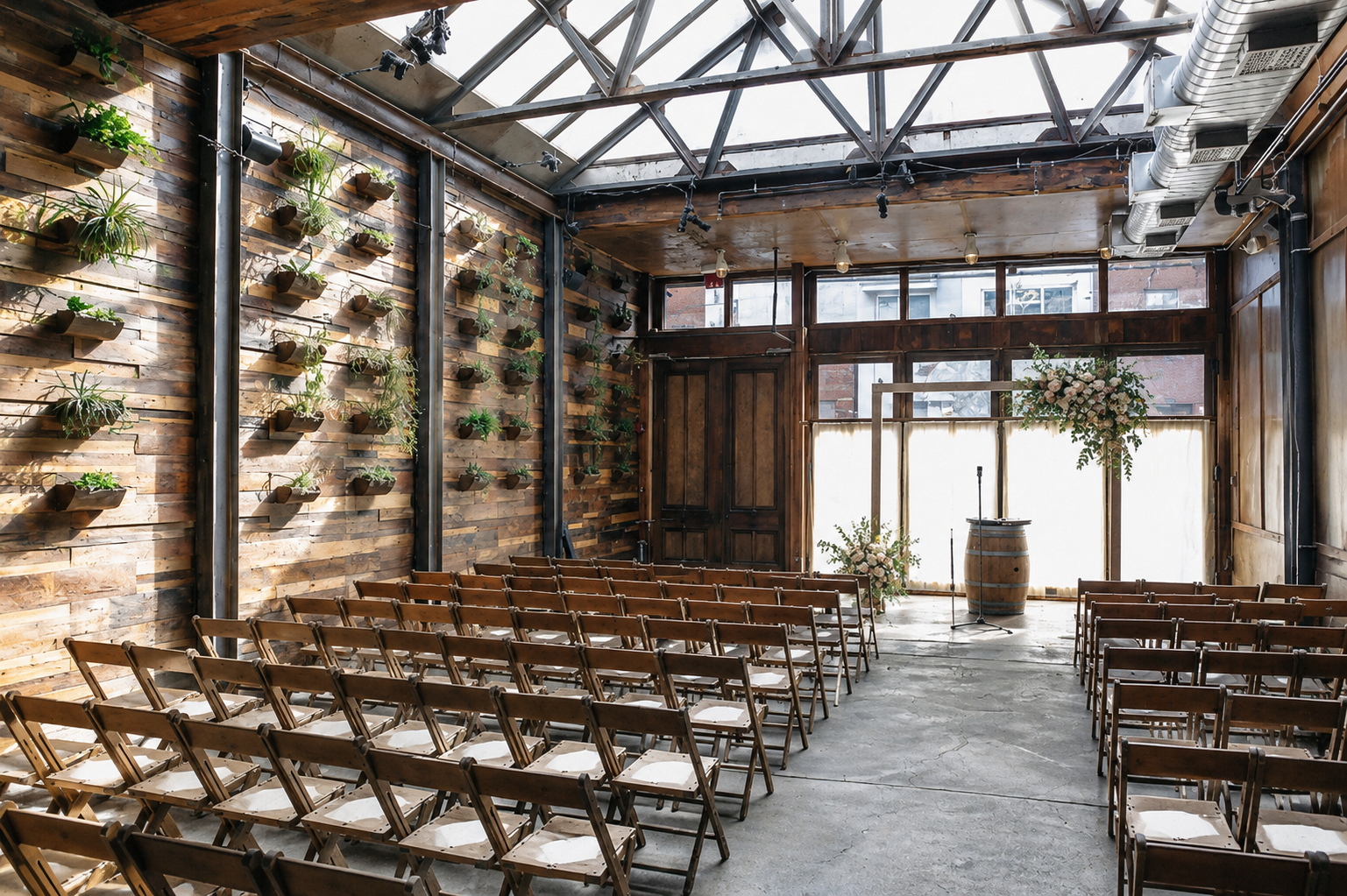 Brooklyn Winery skylight ceremony