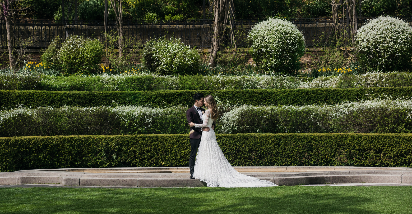 Central Park Conservatory Garden bridal portrait