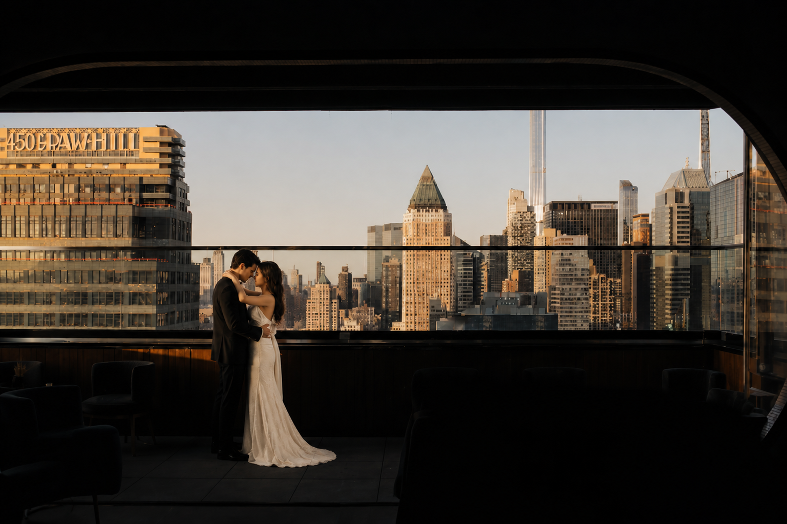 Dear Irving on Hudson Rooftop bridal portrait