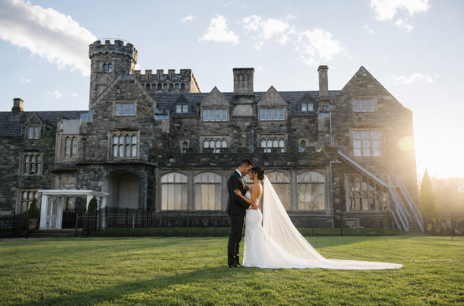 Sands Point Preserve castle bridal portrait