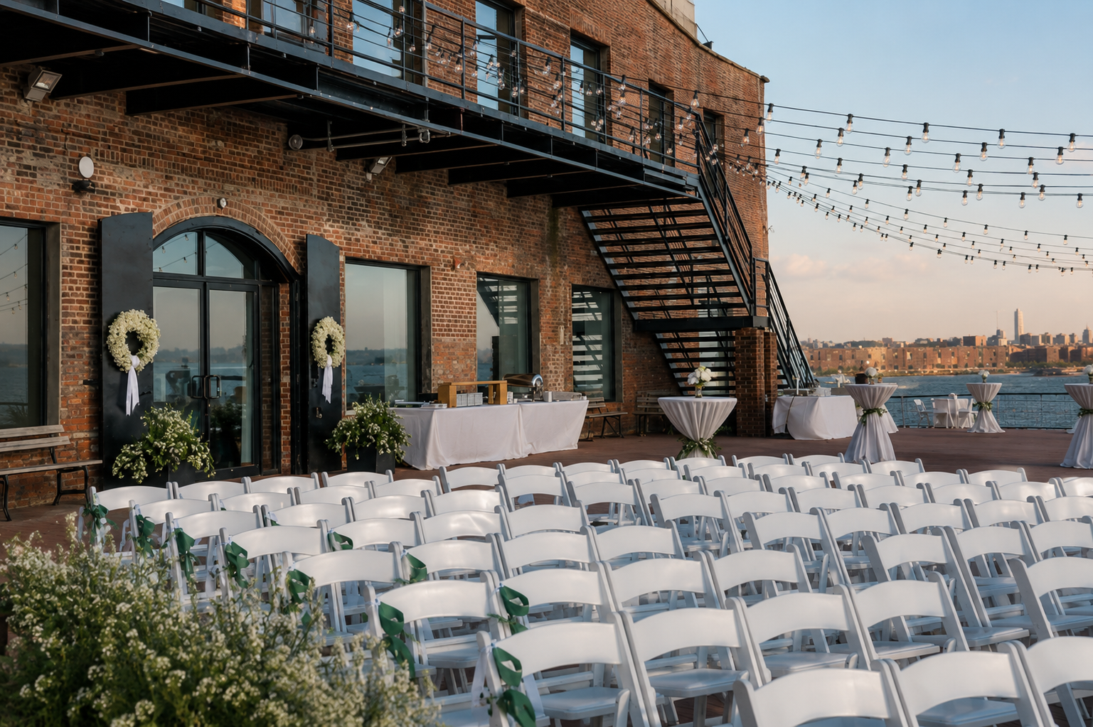 The Liberty Warehouse outdoor ceremony