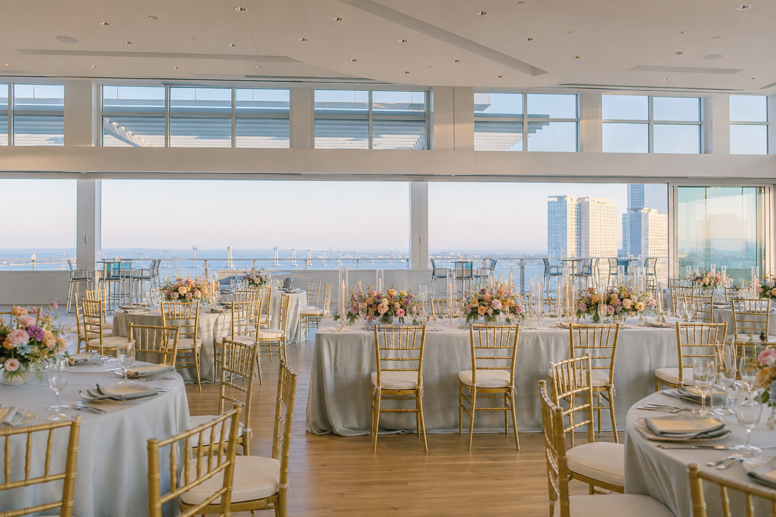 The Ultimate Skybox highrise wedding reception
