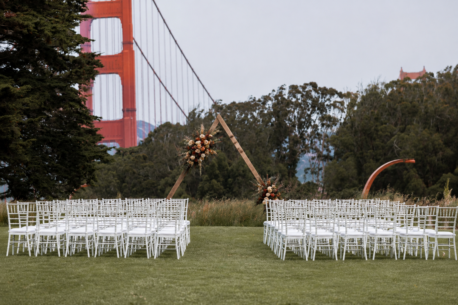 Log Cabin at The Presidio golden gate bridge ceremony