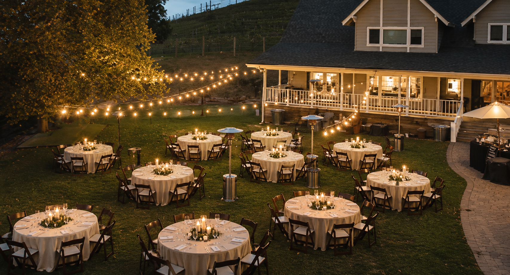 Big Dog Vineyards garden reception