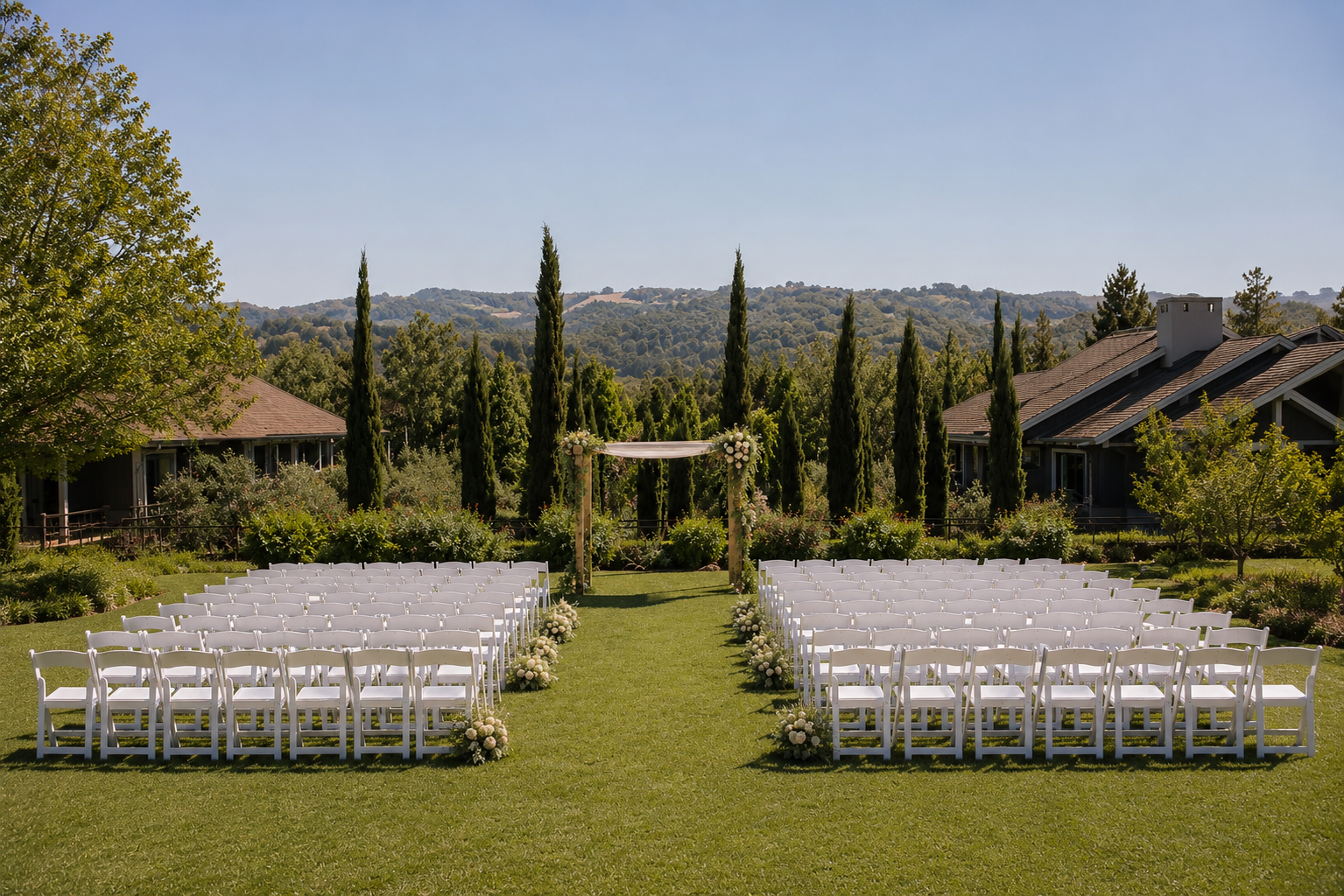 Rosewood Sand Hill hill view ceremony